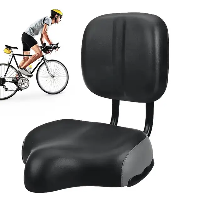 バイク用黒シート 背もたれ付き 背もたれ付き自転車シート 自転車サドルシート 自転車