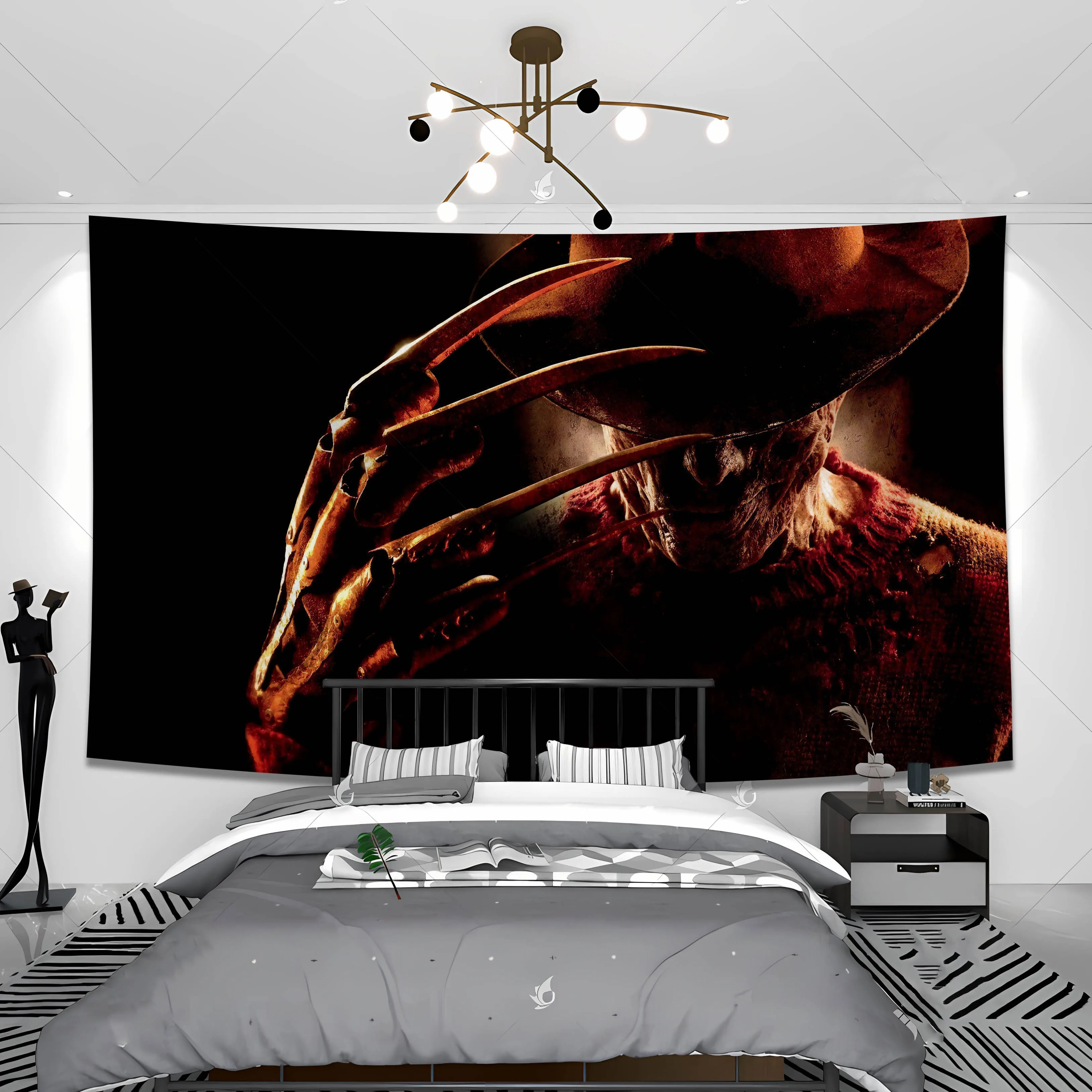 Jmdeco 90X90 150X150 Nightmare Freddy Krueger Flag Horror Movie Banner Decorazione Arazzo