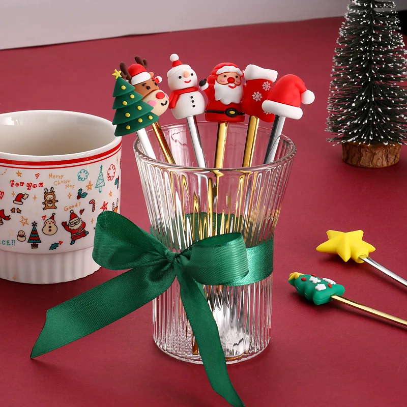 

2pcs Christmas Ornaments Coffee Spoon Stainless Spoon Christmas Gift Christmas Decorations for Home Christmas Gift Navidad 2023