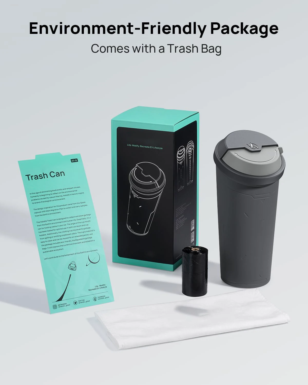 Car Trash Can 180&deg; Rotating Lid for Tesla Model Y 3 S X 15 Trash Bags Side Door Storage Box Organizer car trash can