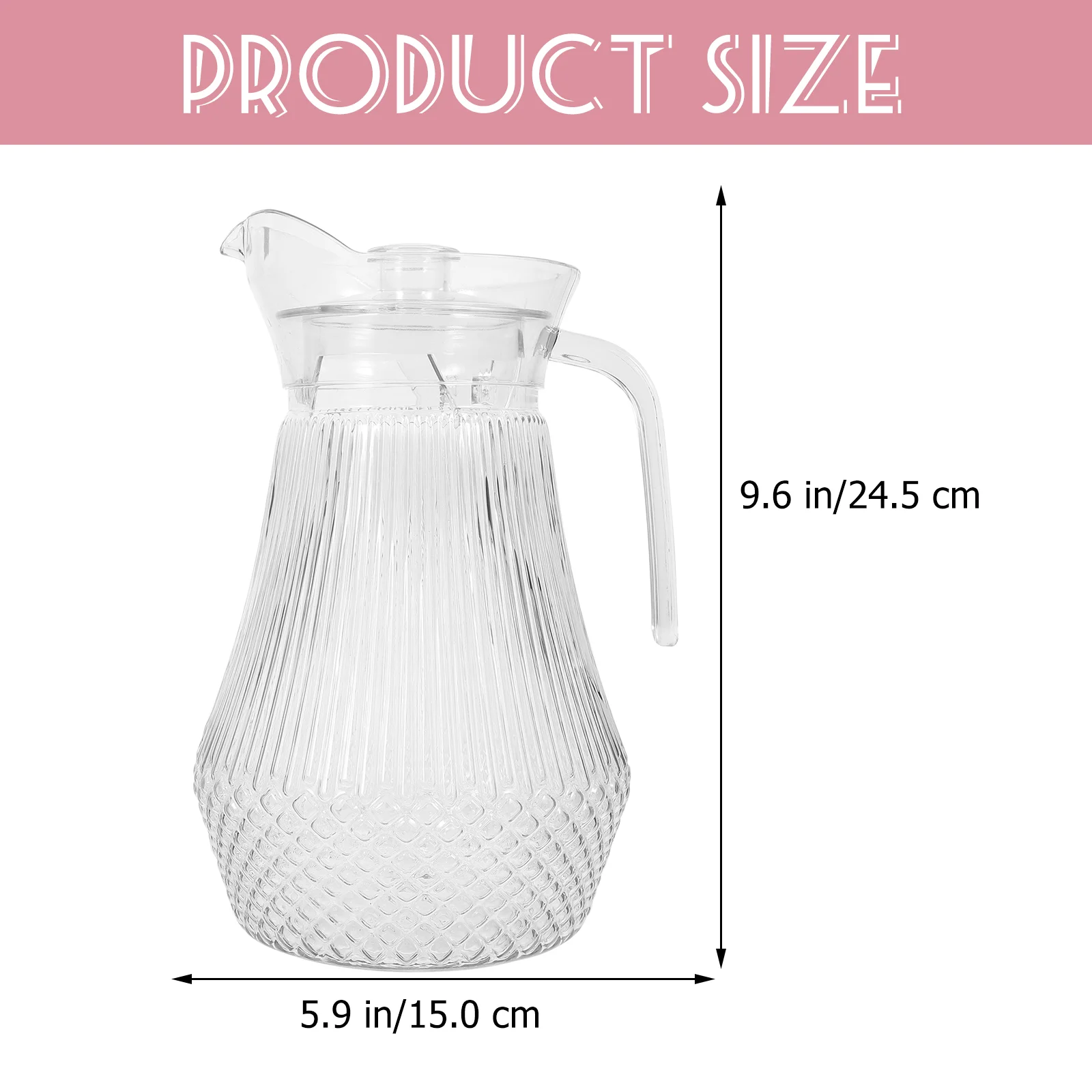 NUOLUX Pitcher Glass Jug Water Carafe Lid Tea Juice Beverage