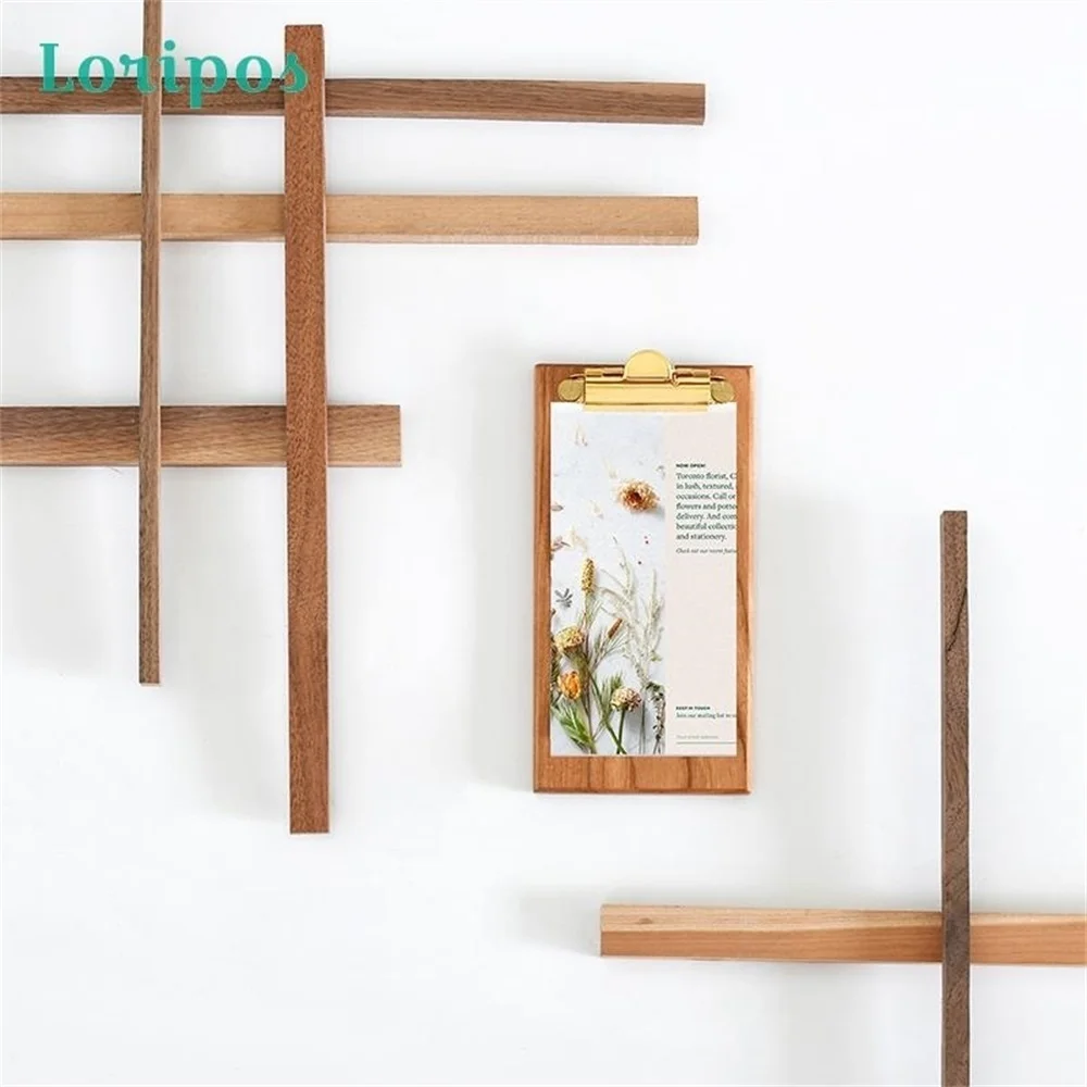 Solid Wood Menu Holder Cafe Restaurant Menu Clip Bill Note Clip Board File Board Folder For Signature Price Paper Bill List