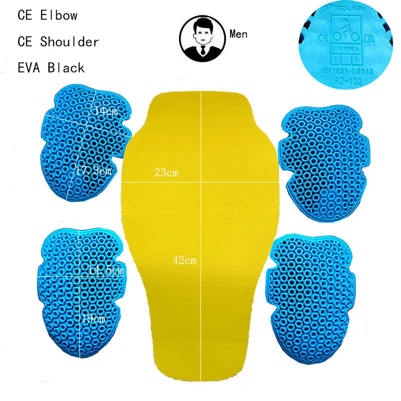 DUHAN 오토바이 재킷 CE 팔꿈치 보호대 어깨 패드 및 EVA 등 보호를 위한 새로운 매칭 보호 장비