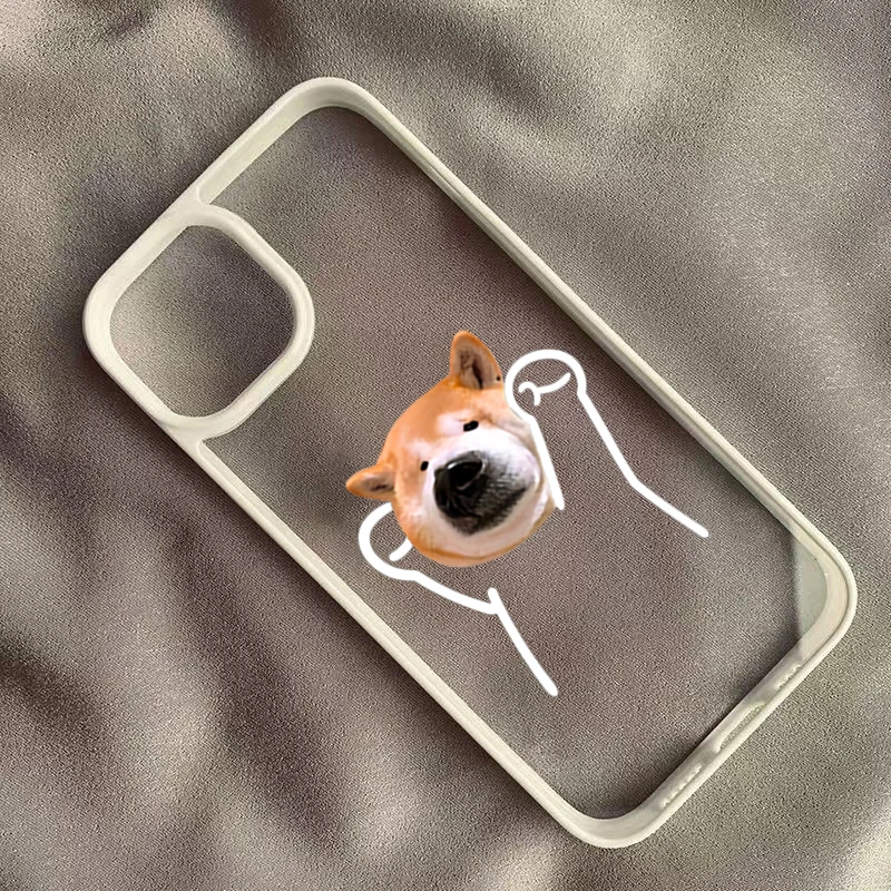 Adorable Cat Dog Duo Clear Shockproof Silicone Phone Case