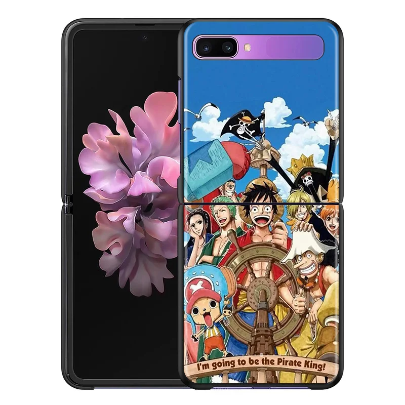 z flip3 cover Shockproof fashion mobile hard shell Cover One Piece Luffy For Samsung Galaxy Z Flip 3 5G Black Fundas Phone Case galaxy flip3 case