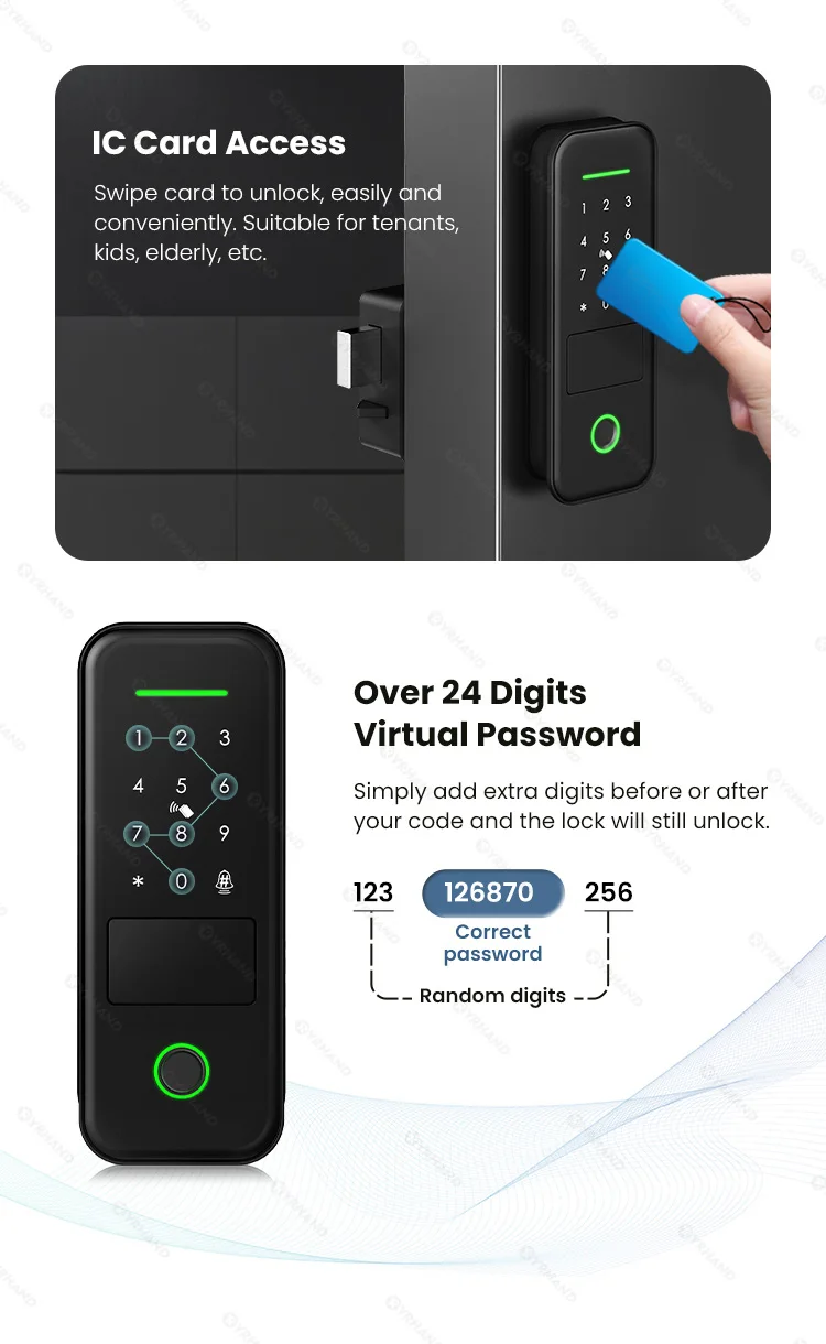 Tuya Smart lock cerradura inteligente Waterproof Wifi Fingerprint Rim Lock Smart