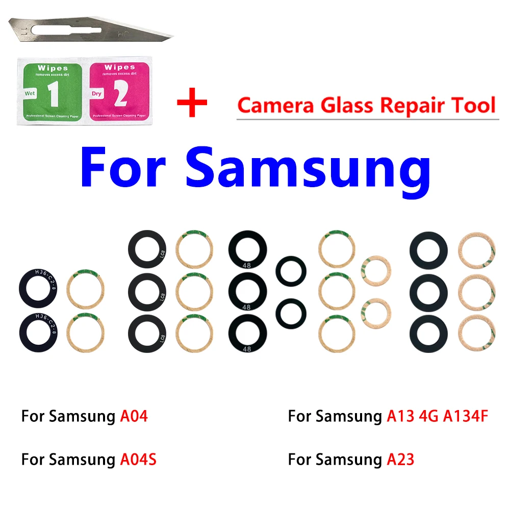 2pcsRearBackCameraGlassLensGlueForSamsungA04A04SA23A33A53