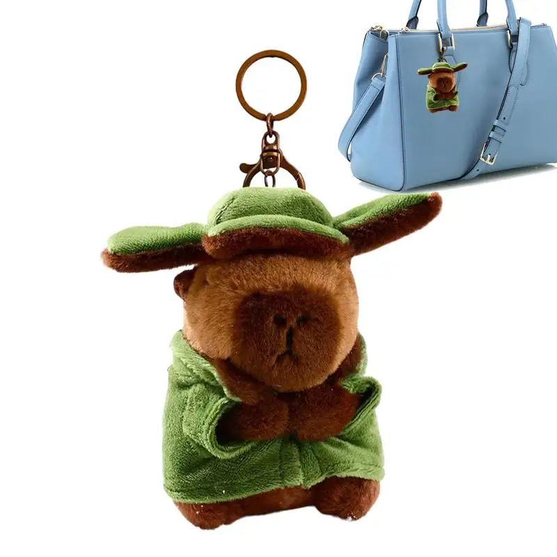 

Брелок для ключей с украшением капибара, легкий мягкий милый кулон в виде сумки, Забавный Уникальный плюшевый рюкзак с животными для ключей