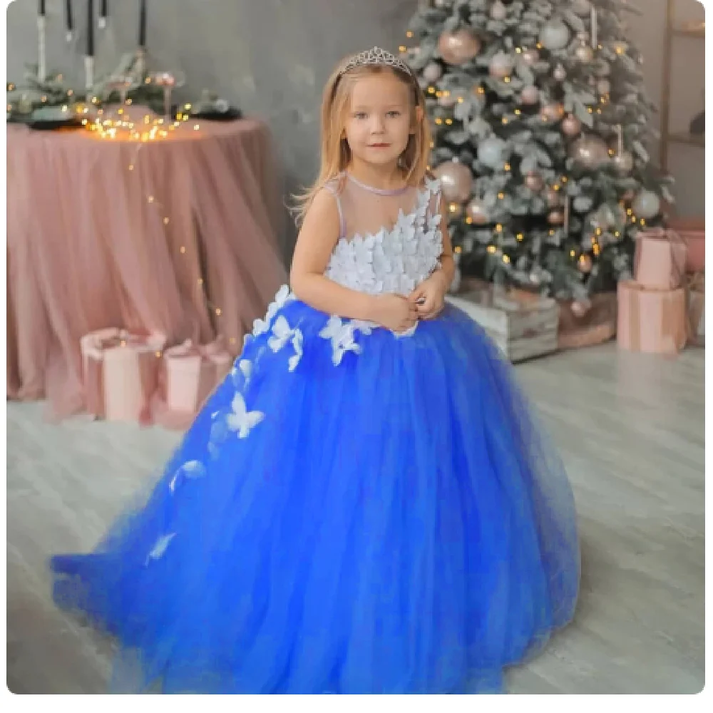 flower-girl-dresses-elegance-light-blue-tulle-applique-butterfly-lnfant-pageant-kids-princess-birthday-communion-piano-playing
