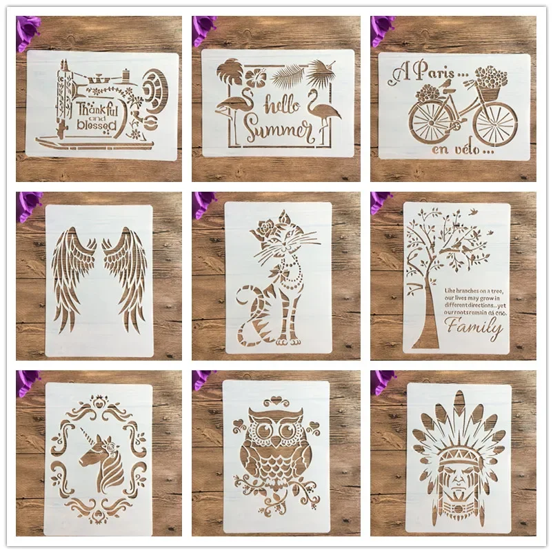 

Трафареты A4 29*21 см в виде животных для творчества, настенная живопись, фотография, фотография