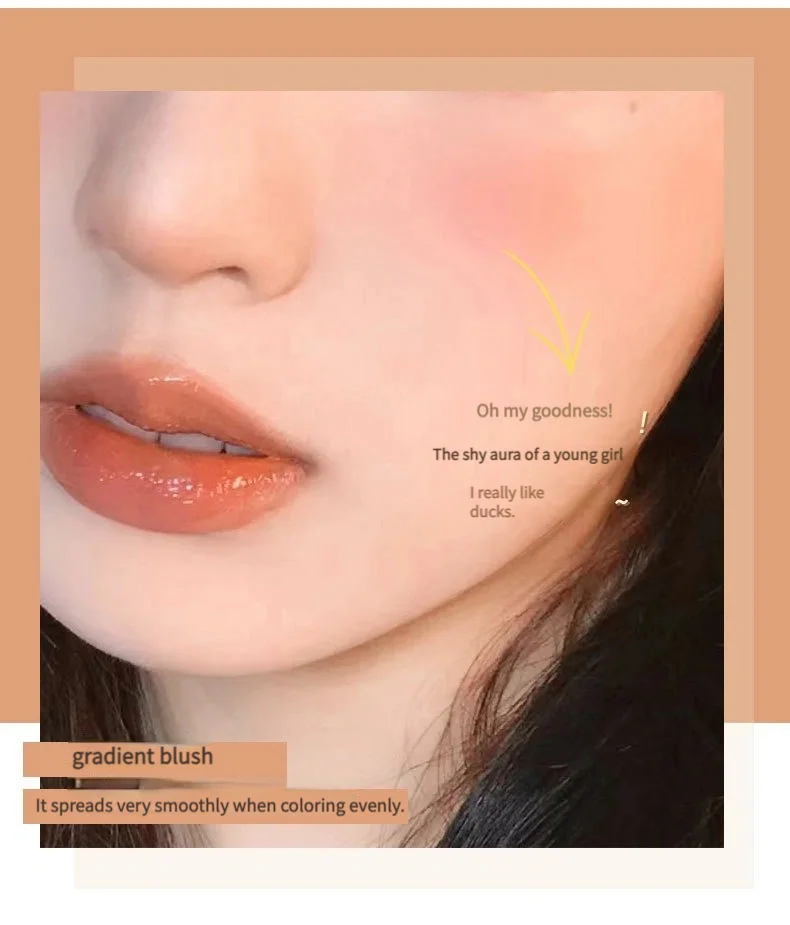 Dual Gradient Blush Highlights Natural Nude Makeup Brightening Cheek Purple Blue Female Niche Brand 2024 New 6