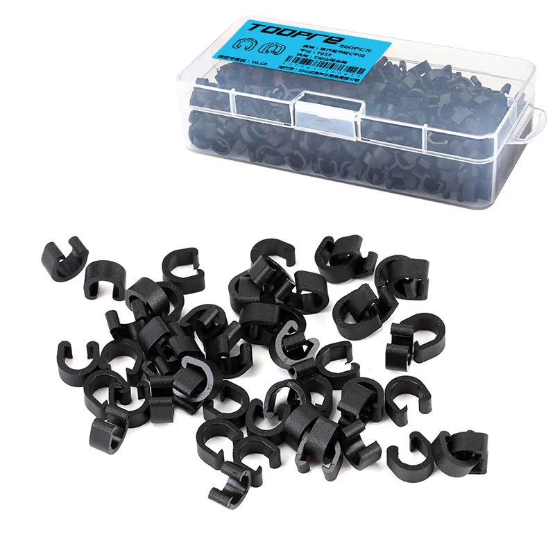 

500Pcs Bicycle C-Shaped Buckle U-Shaped Crossline Buckle Mountain Bike Transmission Line Pipe Brake Oil Pipe Buckle