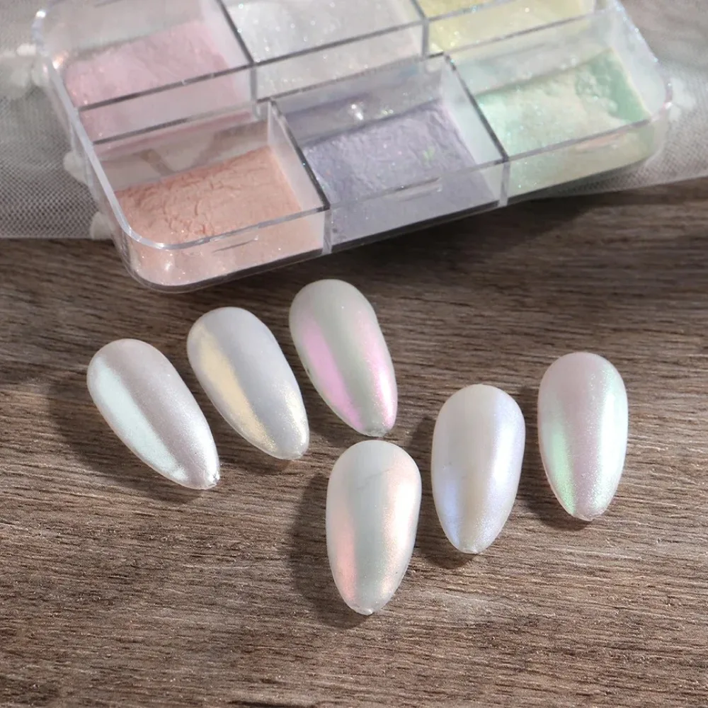 Moonlight Mirror Nail Powder Metallic Chrome Effect Pigment gel Polishing Laser Dust Flash Aurora Shining Pearl Nail Enhancement