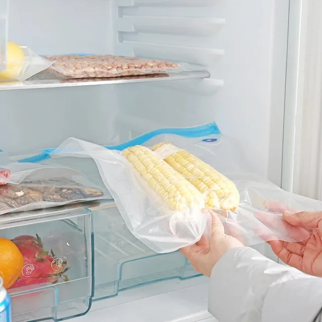 Sac de scellage sous vide réutilisable, pompe à Valve d'air, sac de conservation des légumes et des viandes fraîches, sacs à fermeture éclair pour le stockage des aliments de cuisine 6