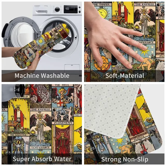 Rejtély Tarot Kártya Konyha Nem Csúszás Szőnyege A Fő Arcana Hálószoba Szőnyeg Bejárati Ajtó Padló Dekoráció - Image 3