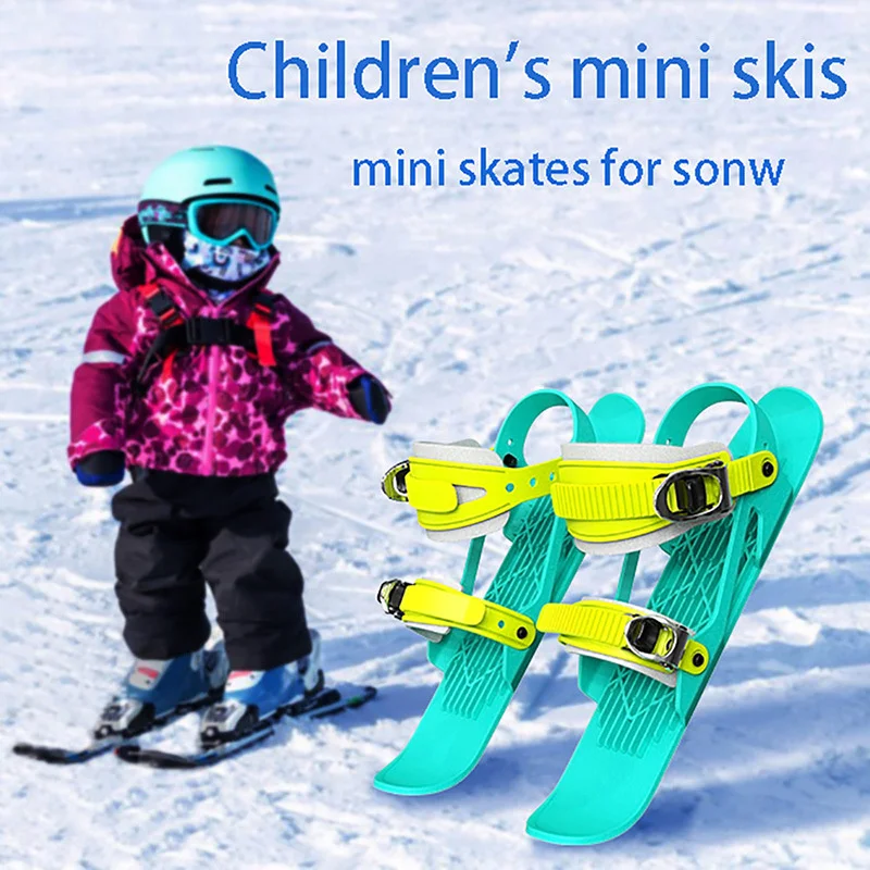 Mini Ski Skates, Strap Short Snowskates Snowblades Skiboards 1 Pair Skis  for Winter Shoes, Portable Snowboard Shoes for Children, Outdoor Skiing