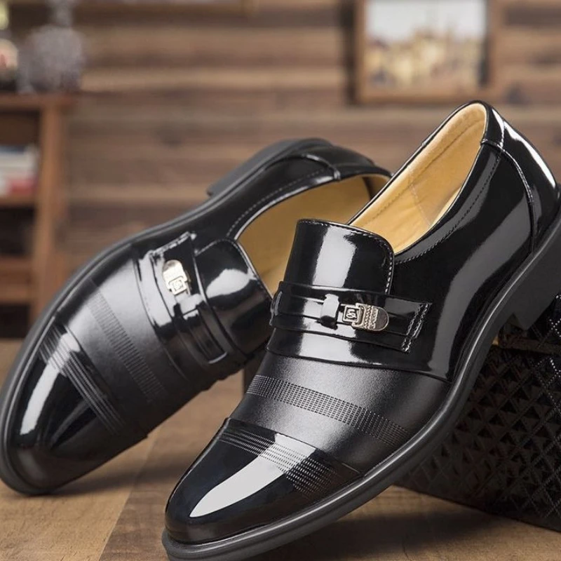 Quality Men Leather Shoes Black Men's Dress Shoes Pointed Toe Man Loafers Party Office Business Casual for Men Oxford Shoe
