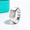AnuJewel 2ct D Color Emerald  Moissanite Men Ring 925 Sterling Silver 18K Gold Plated Engagement Rings For Man Jewelry Wholesale 2