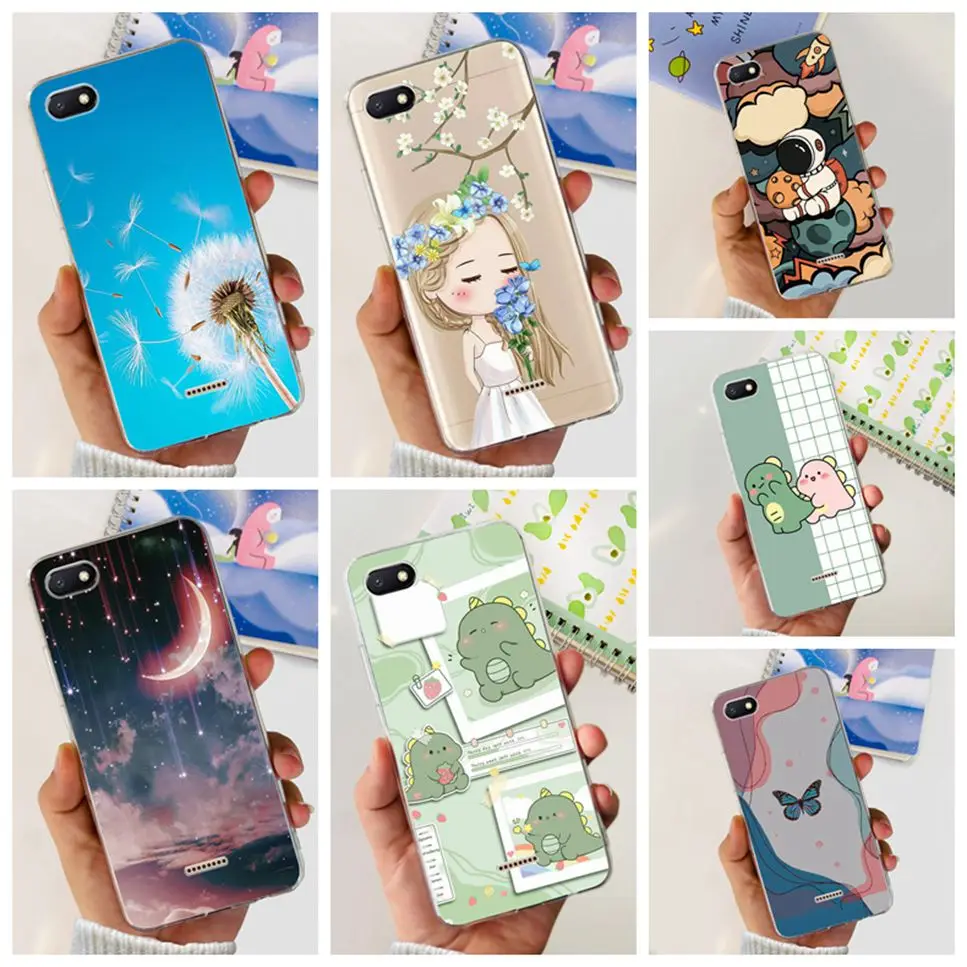 Хит продаж, чехол для Xiaomi Redmi 6A 5,45 дюйма, модный мультяшный принт, мягкий силиконовый чехол из ТПУ для Redmi 6A M1804C3CG, бампер, чехол для телефона