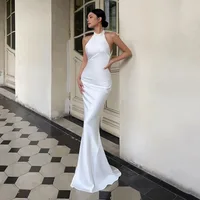 Modern Wedding Dresses Mermaid Sexy Customized Women Bride Dresses Halter Neck Elegant Bride Dress Long Wedding Party Gown 1
