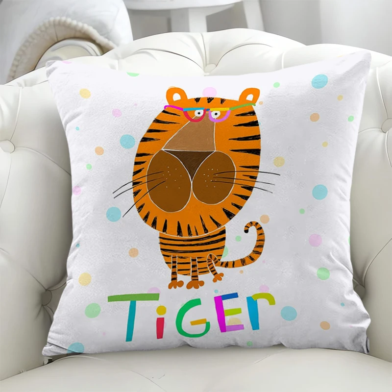 

Pillowcase 45x45 Animal Cushion Double-sided Printing Couch Pillows Short Plush Pillow Sofa Cover 40x40 Bedroom Car 45x45cm Bed