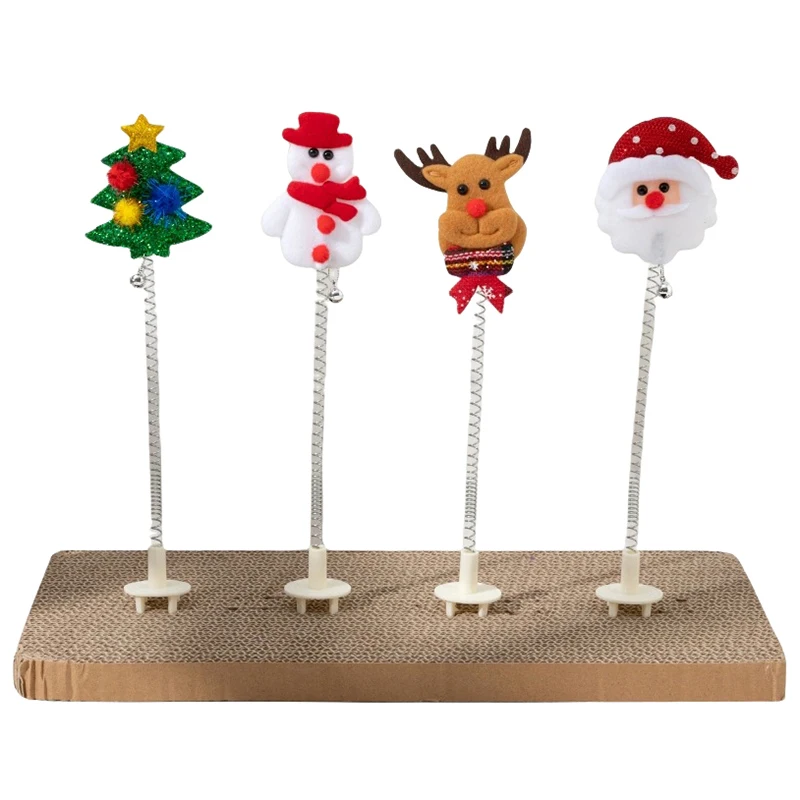

Рождественские игрушки для кошек, Санта-Клаус, лось, кошка, царапающая доска, веселая кошка, палочка, мультяшная игрушка для домашних животных, игрушечная палочка