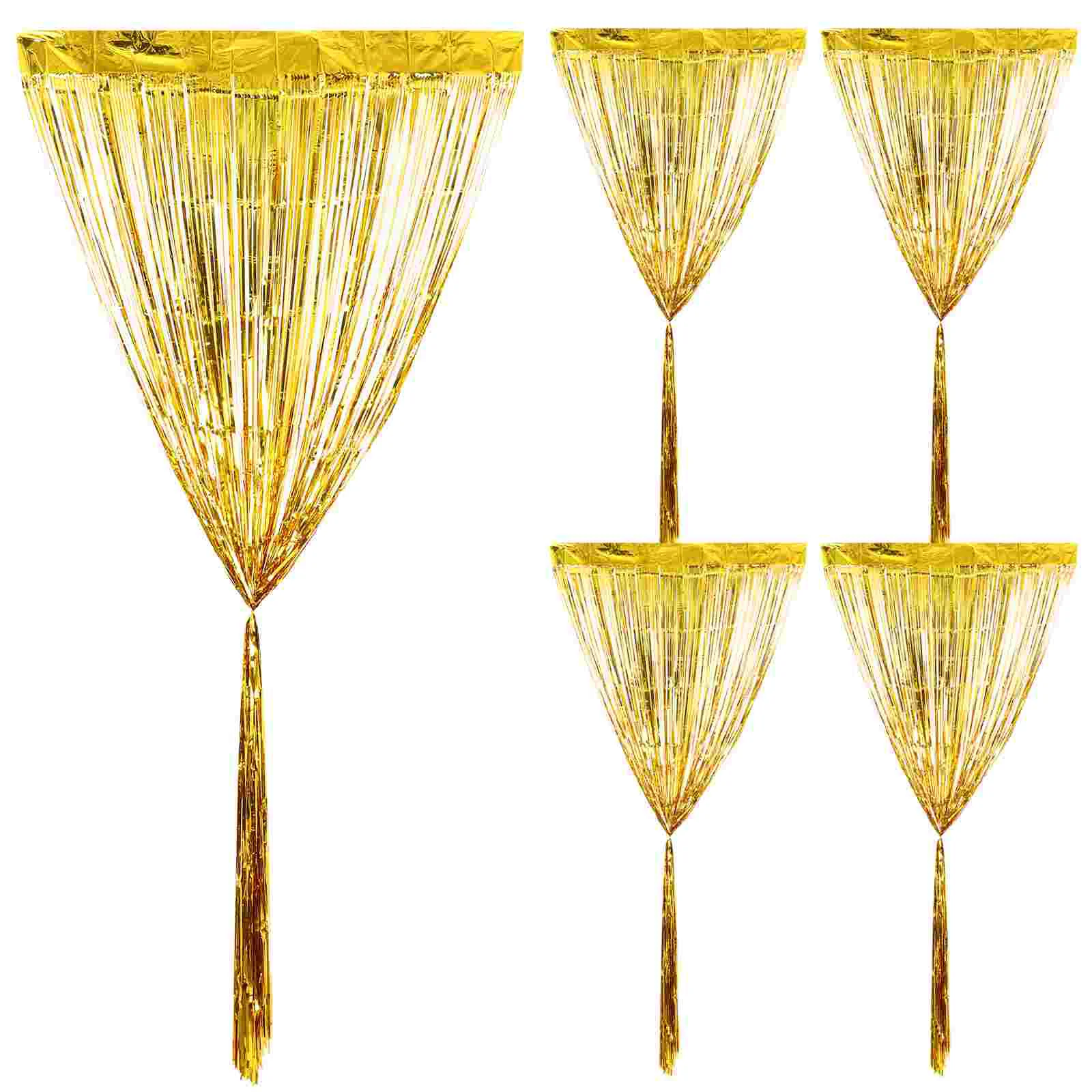 

2PCS Metallic Tinsel Curtains Background Photo Booth Streamers for Birthday