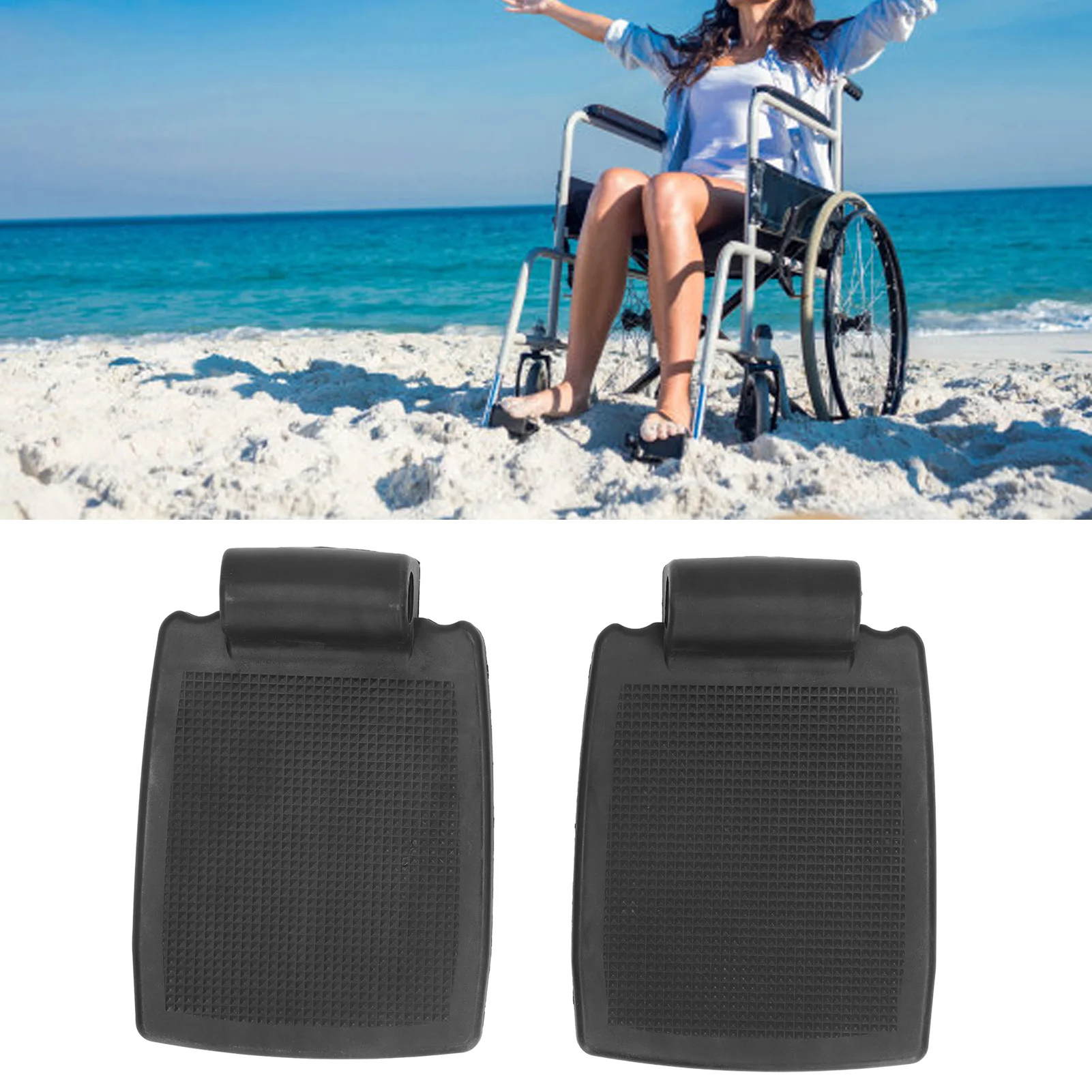 2pcs Wheelchair Foot Pedal Wheelchair Footrest 19 Tube Elevating Legs Textured Surfaces Universal Foot Pedal Replacement Parts