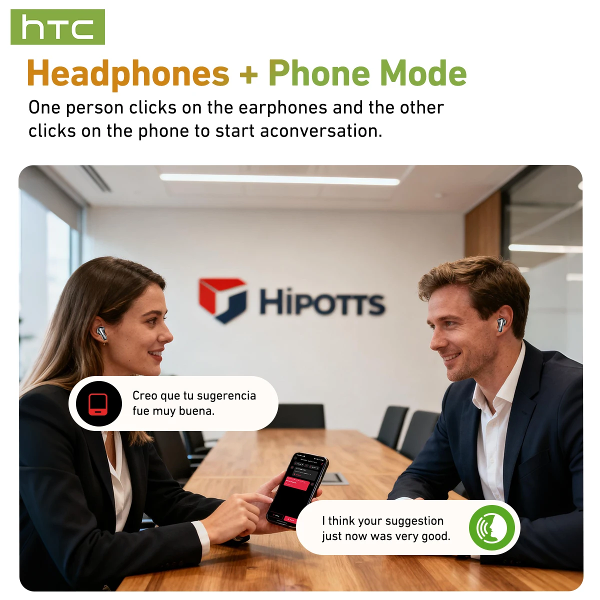 Bluetooth 6.0 Übersetzer-Ohrhörer HTC NE48 KI Echtzeit 134 Sprachen 360°-Surround-Geräuschunterdrückung Komfortabler Sitz Sport Kabellos_voghion.com