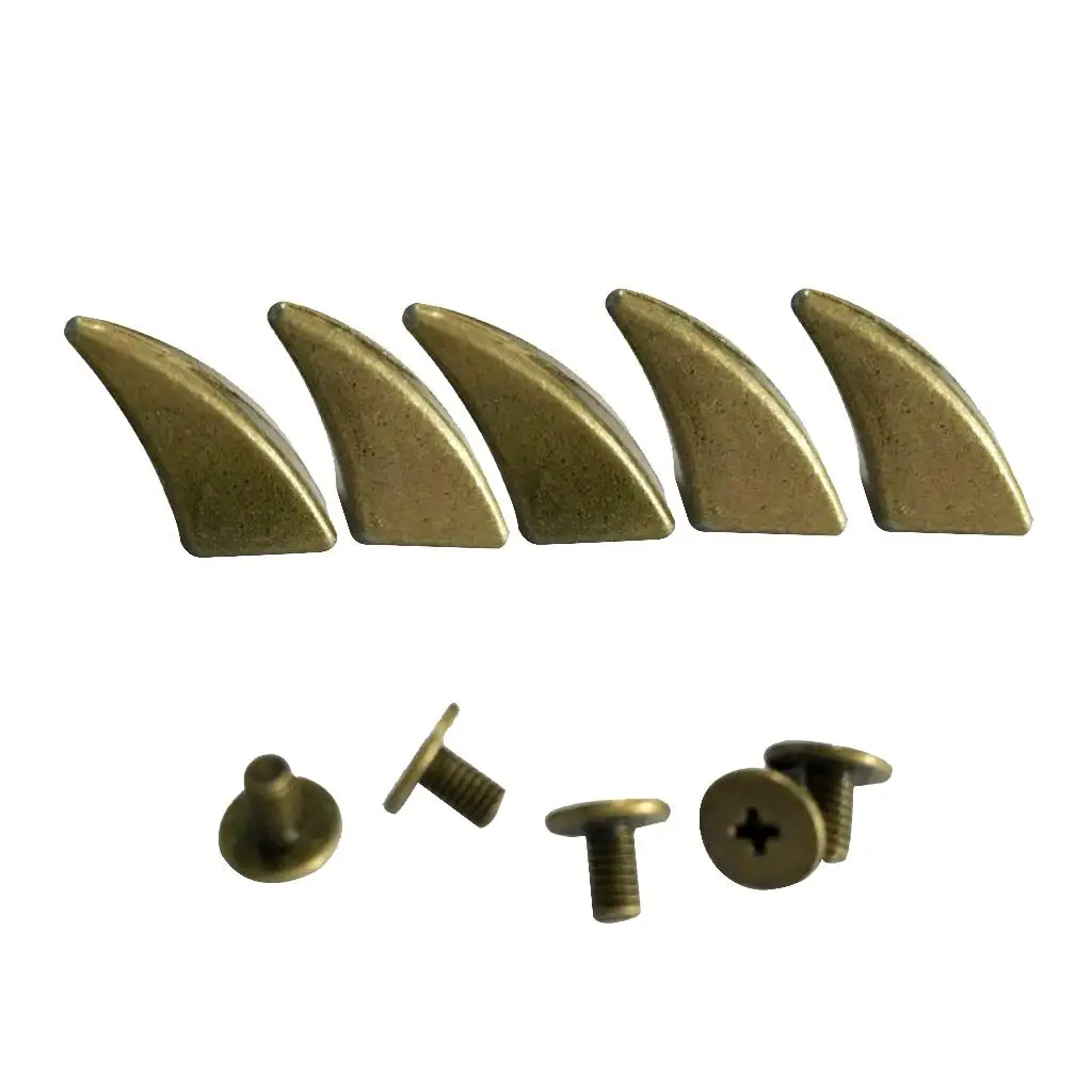 5x Horn Shape Punk Studs Rivets for DIY Bag Hat Belt Decoration