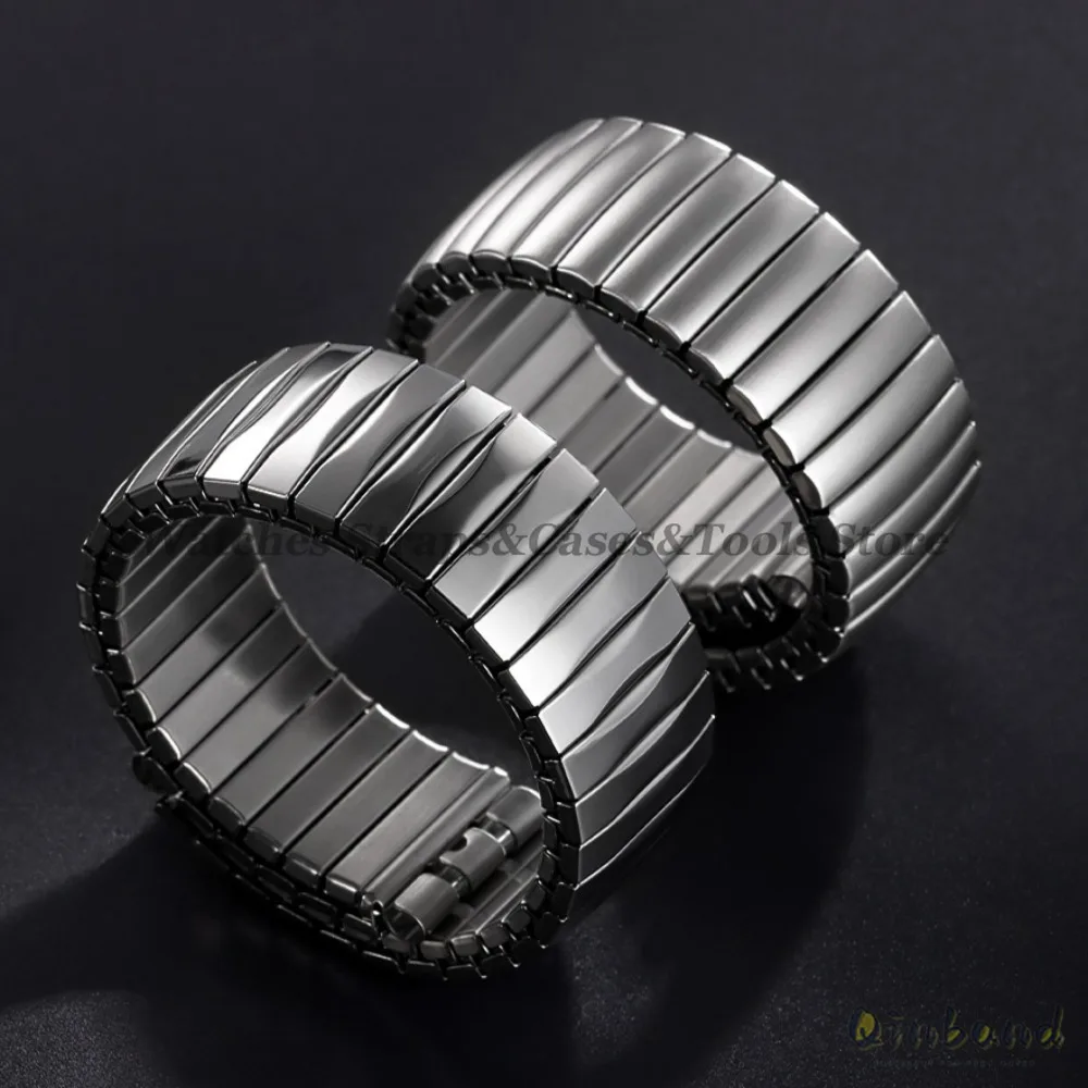 Elastic Metal Stretch Expansion Stainless Steel Watch Band Replacement Bracelet
