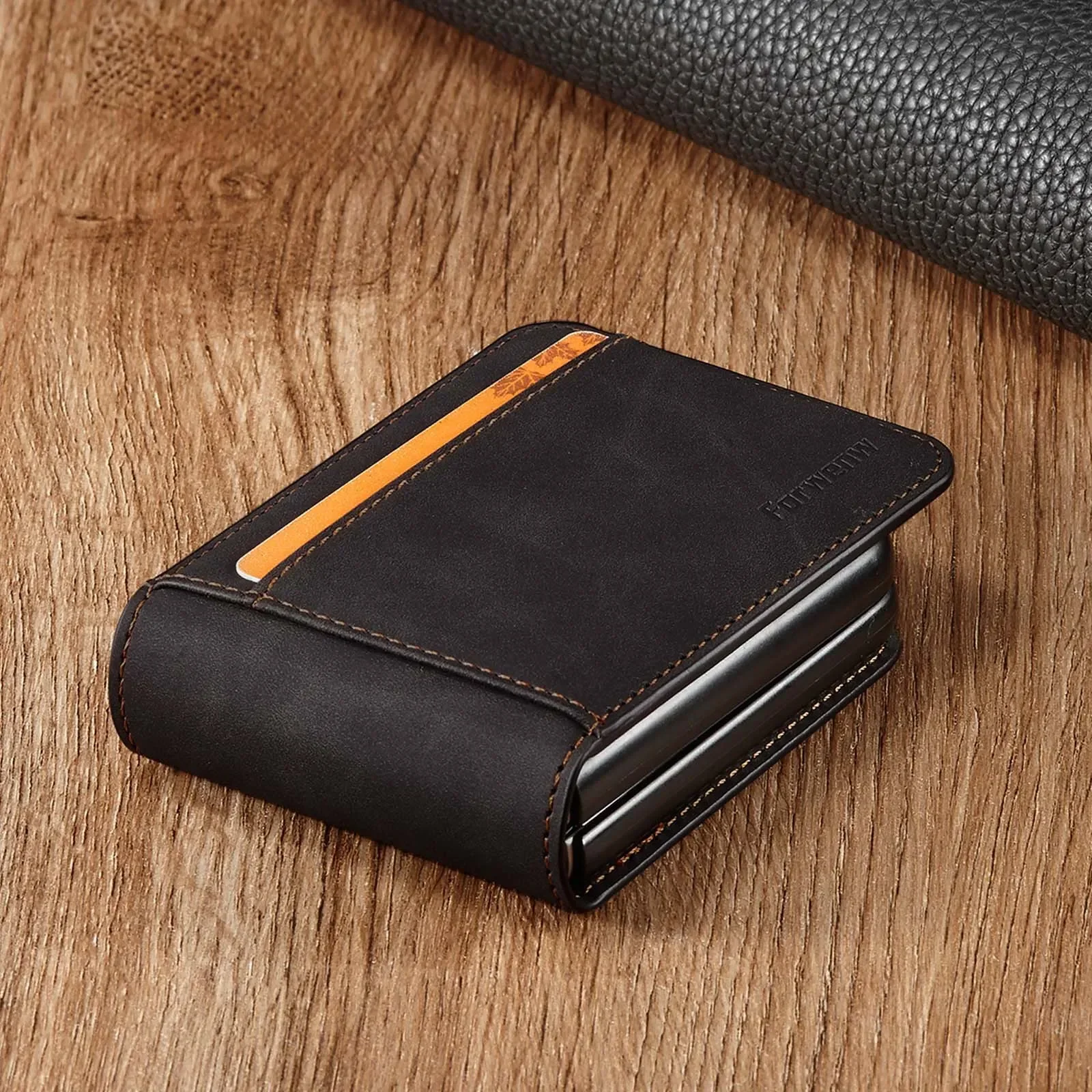 Ultra Thin Flip Leather Wallet Case with Card Slot & Magnetic Closure