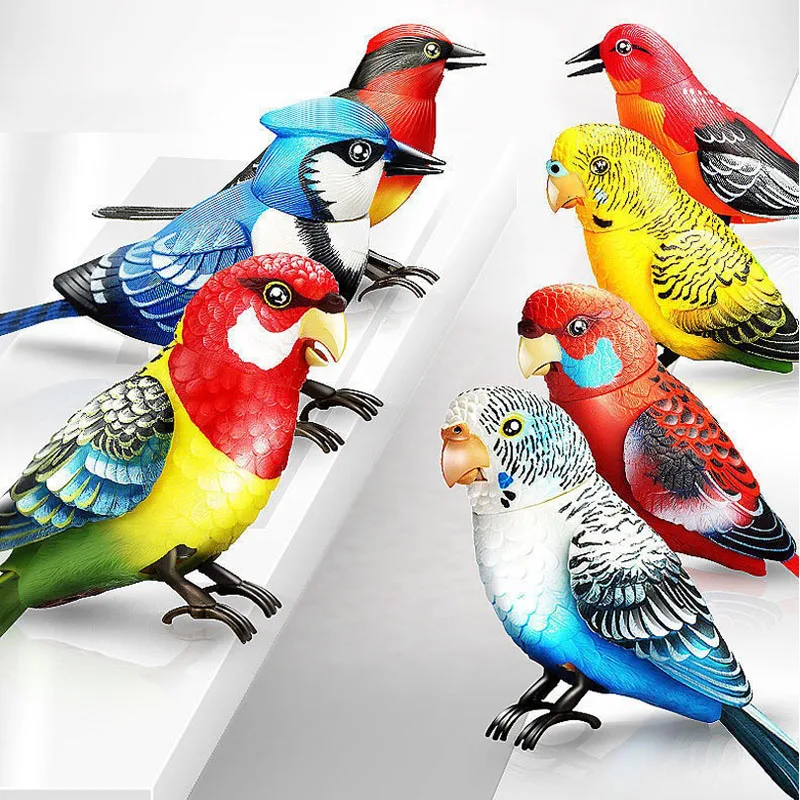 Electronic Pet Birds Toys Electric Voice-Controlled Induction Bird Simulation Parrot Can Fly Talk Birdcage Toy Kid Birthday Gift 6