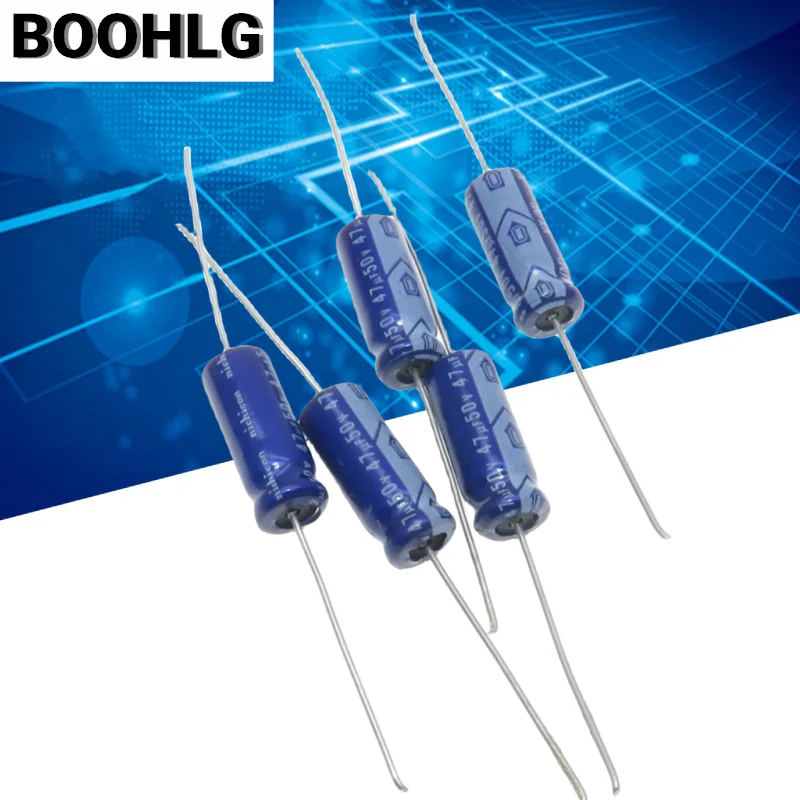 10PCS VX series imported axial polarized filter electrolytic capacitor 50v 47uf 6X16mm electrolytic capacitor,axial capacitor