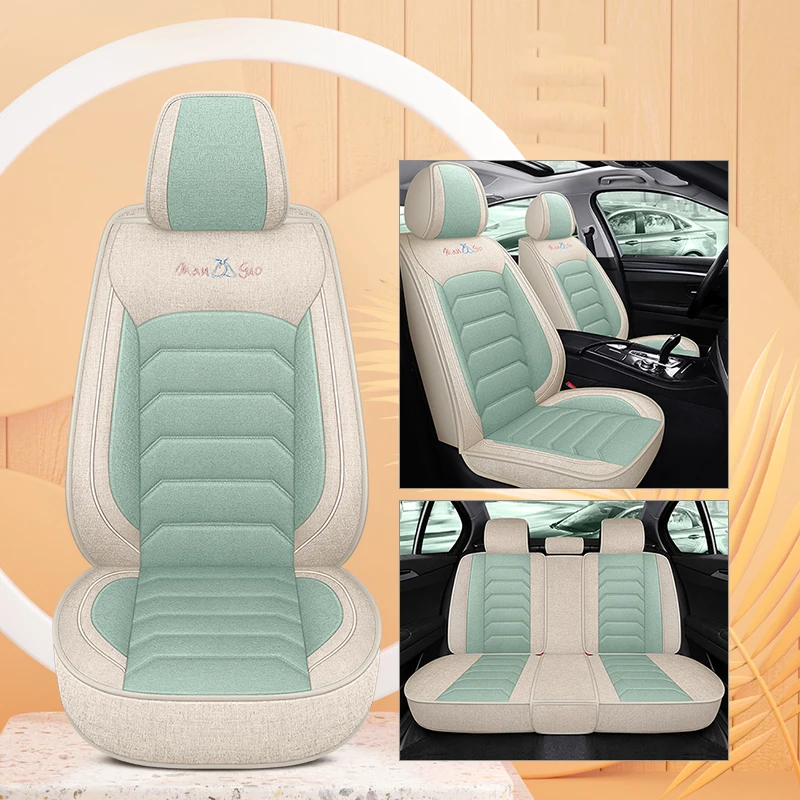 

Car Seat Covers Full Set Universal For Jeep Grand Cherokee Compass Commander Patriot Flax Auto Interior Accessories