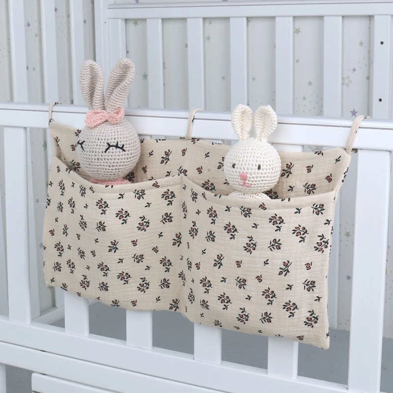 Portable Baby Crib Storage Bag Multifunctional Newborn Bed Headboard Organizer For Kids Baby Bedding Diaper Bag