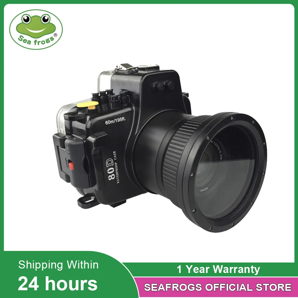Seafrogs Per Canon 80D 18-135Mm Frofessinal Custodia Impermeabile Subacquea Subacquea Fotografia Sport Fotocamera Custodia Accessori Copertura