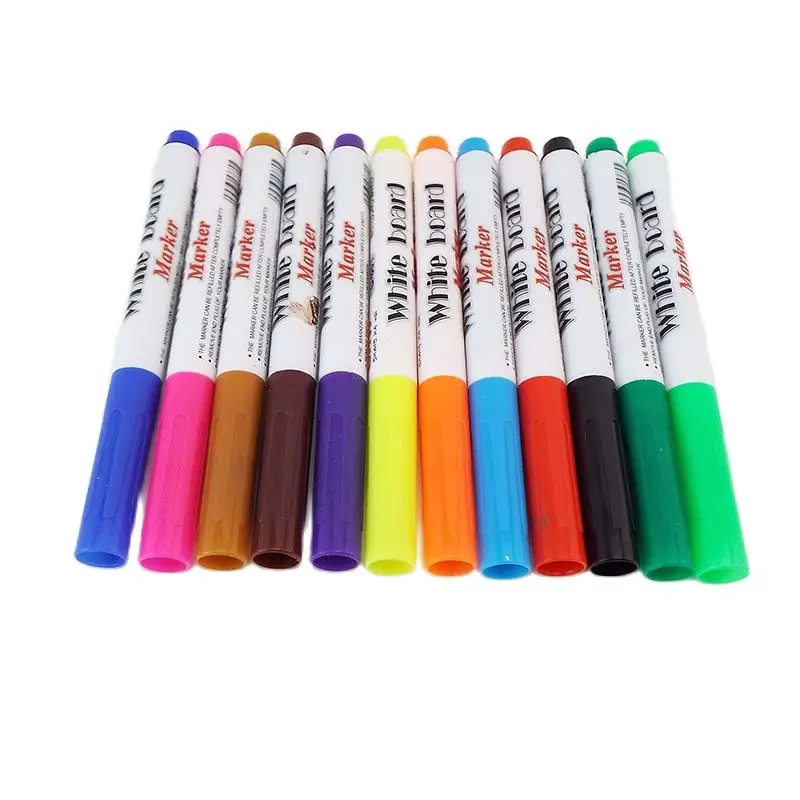 Stylo de peinture à l'eau, marqueur de tableau blanc, stylo flottant d'eau  Doodle, avec cuillère stylo à dessin de couleurs assorties pour le bureau  de l'école à domicile, 12 couleurs
