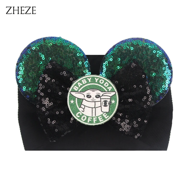 2024 neue Design Maus Ohren Headwrap Für Baby Herbst Winter Mädchen Pailletten Bogen Stirnband Turban Weihnachten Party DIY Haar Zubehör – Detail 6