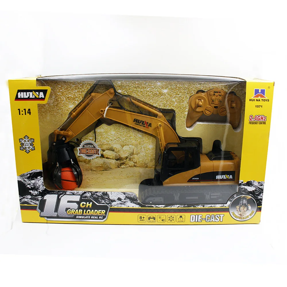 Huina 1571 Sixteen Pass Alloy Catch Ball Machine Motorized Remote Control Car High Simulation Toy Engineering Car Wireless 4