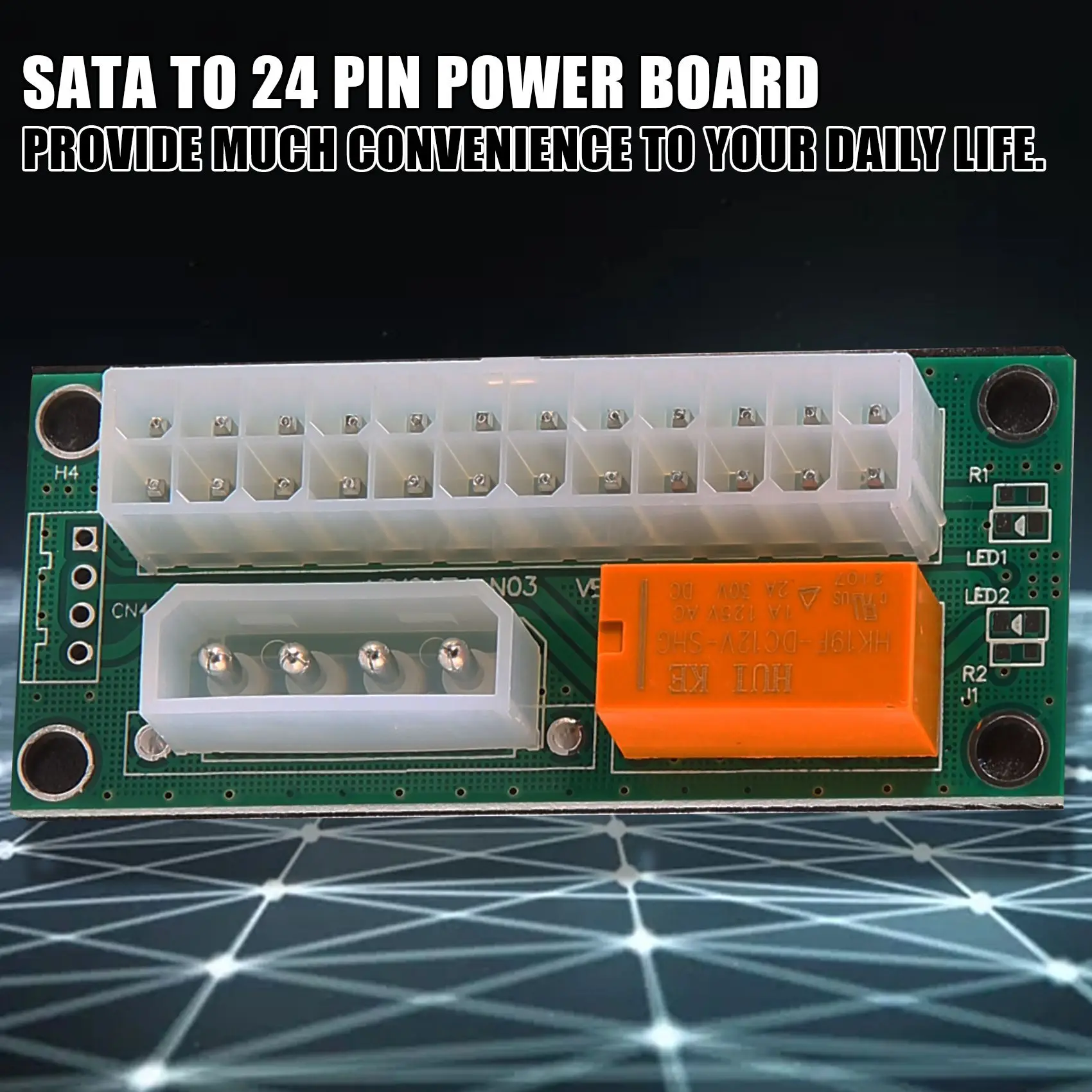 BTC 채굴용 듀얼 PSU 다중 전원 공급 어댑터, Add2Psu ATX 24 핀-Molex 4 핀 커넥터, 2  팩-Freehip.co.kr