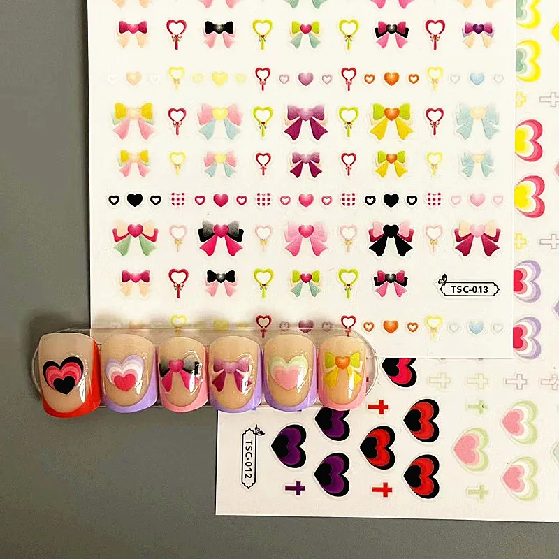 

Newest Vintage Bowtie Black White 3d Nail Art Sticker Nail Deco Slider TSC-516