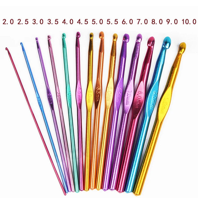 8Pcs 2-5.5mm Different Size Colored Aluminum Crochet Hooks Needles Set  Tools 