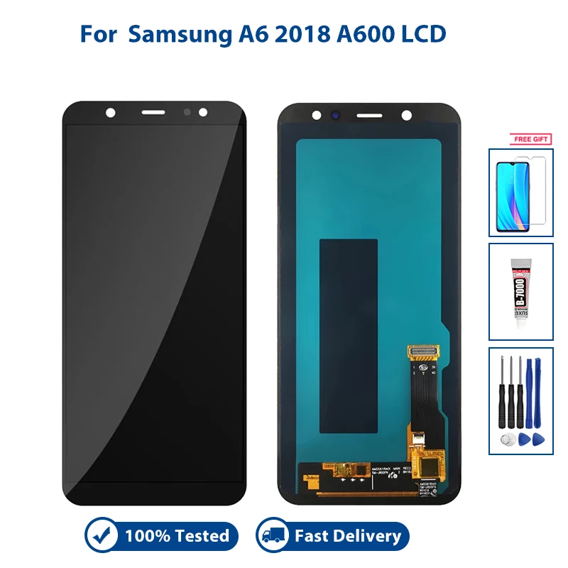 Lcd Display Screen LCD For SAMSUNG Galaxy A6 2018 A600 SM-A600F A600FN LCD Display With Touch Screen Digitizer Assembly Replacement With Screwdriver
