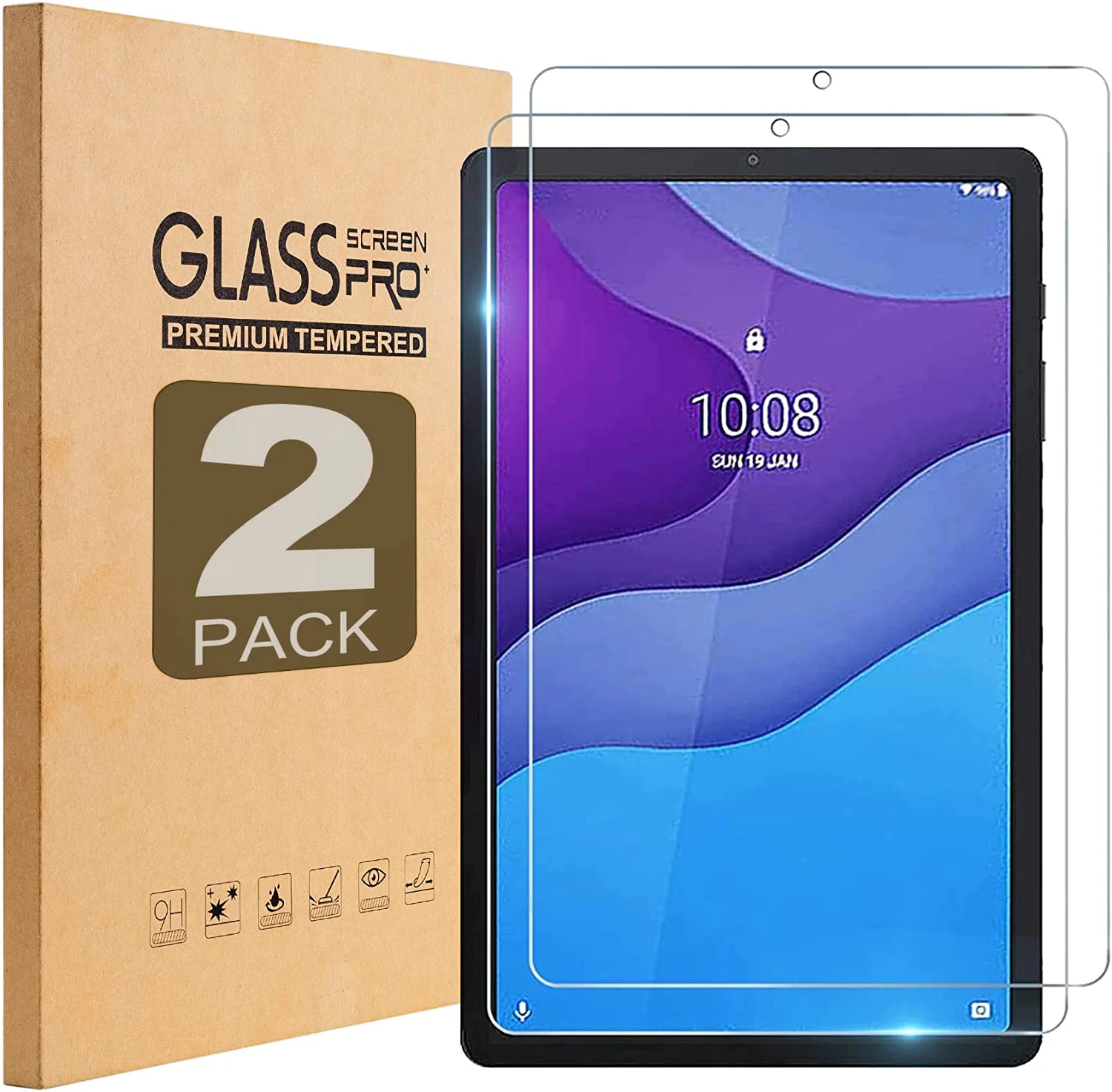 2pcs Screen Protector Tempered Glass For Lenovo Tab M10 HD 2nd Gen 10.1'' TB-X306F TB-X306X HD Clear Anti Scratch Tablet Film