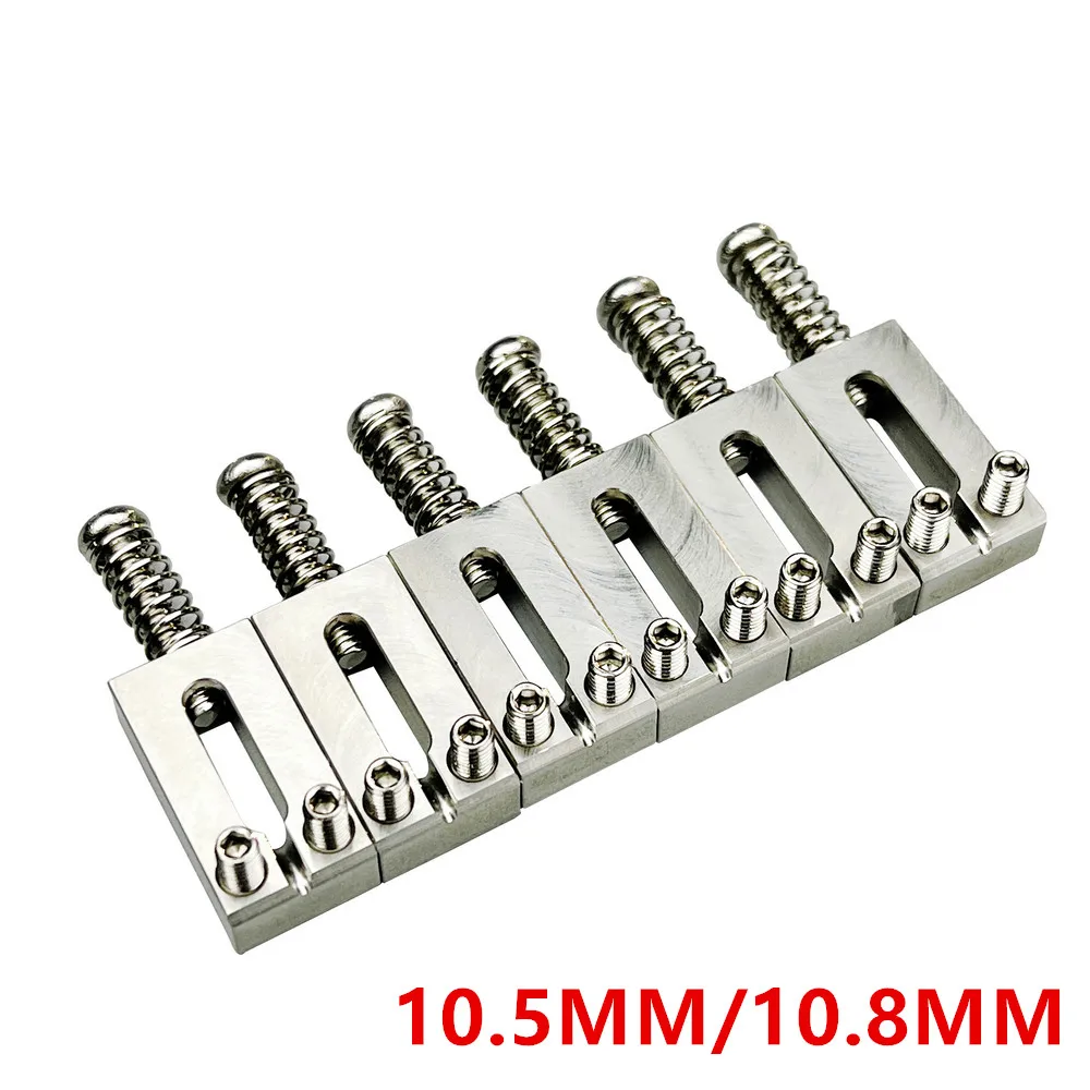 1 Set 10.5MM/10.8MM Electric Guitar Bridge Brass Saddle/ Stainless Steel  Roller Saddle Tremolo Bridge Saddles