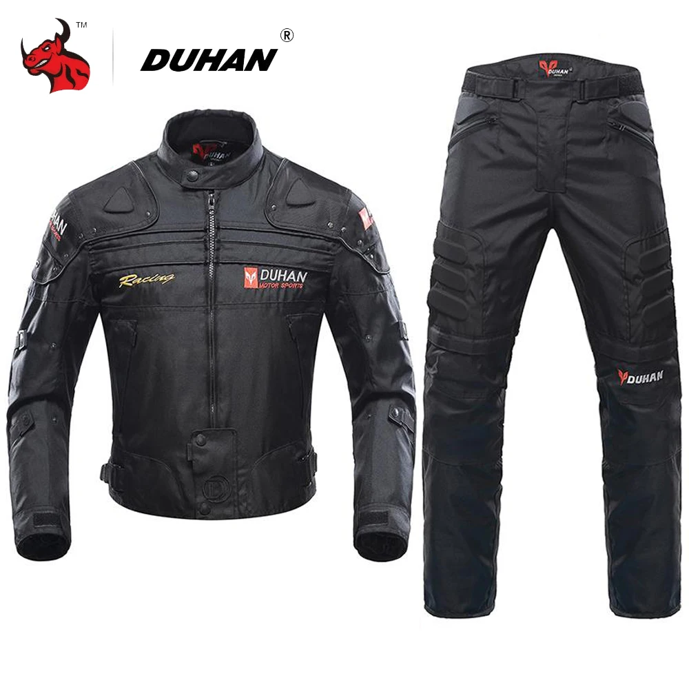 Breathable Titanium Alloy Leather Motocross Jacket and Pants Set for Racing  and Motorcycle Riding