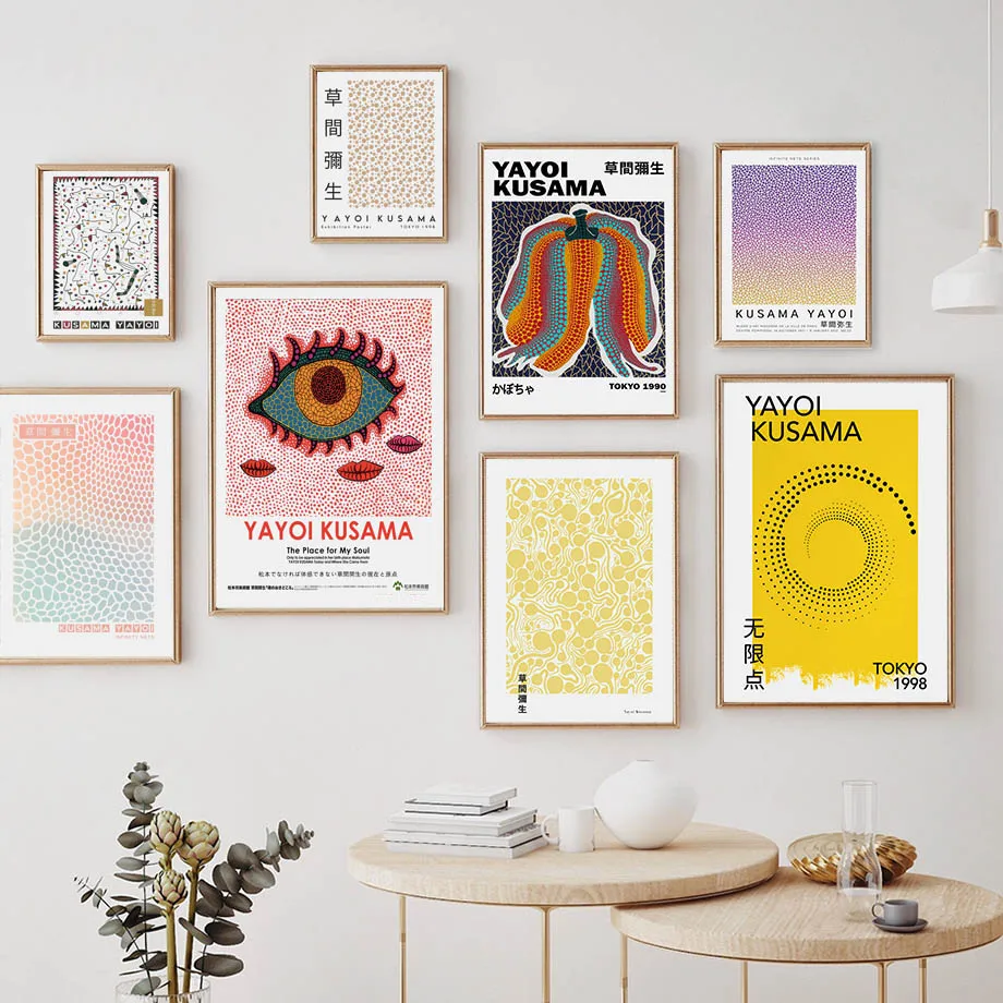 Yayoi Kusama Pumpkin Dot Eye Surrealism Nordic Posters And Prints Wall Art Canvas Painting Wall Pictures For Living Room Decor