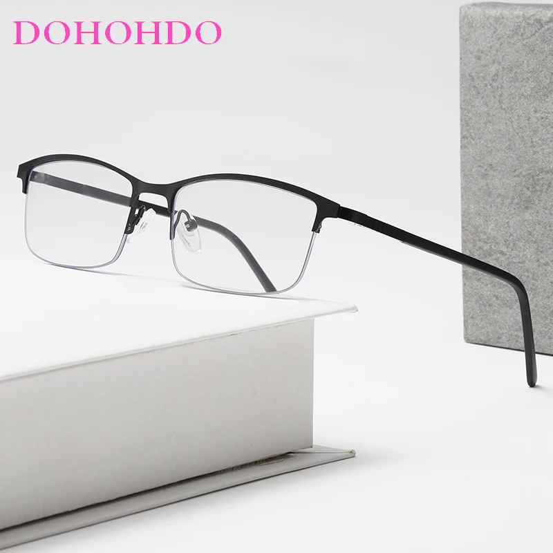 Ultra-Light Blue Light Blocking Reading Glasses for Men and Women - Metal Frame, Anti-Glare, Anti-Radiation Computer Eyewear