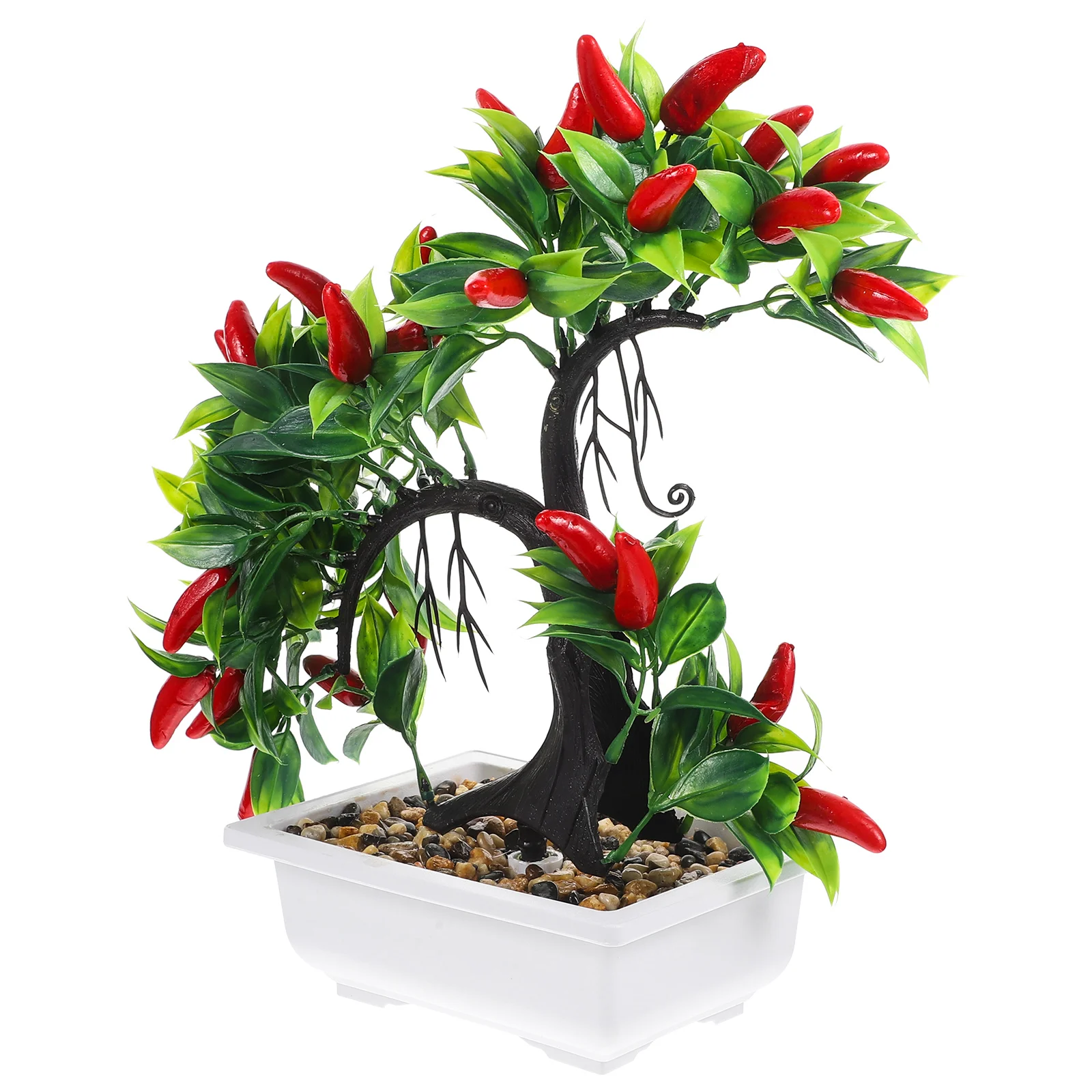 

Artificial Pepper Bonsai Fake Fruits Brunch Tree Chili Plant Pot Plastic Pepper Plant Simulation Plant